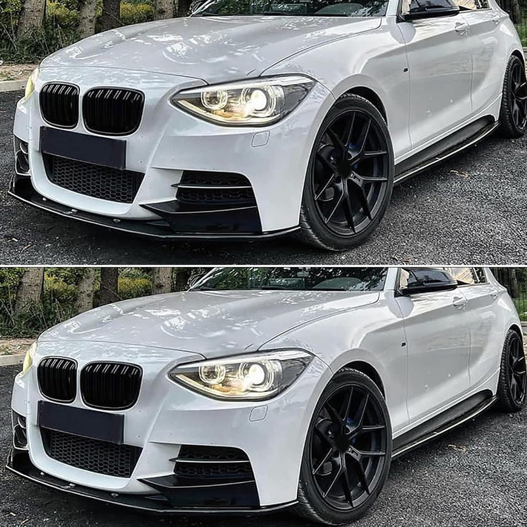 Front Lip Compatibility with 2011-2015 1 Series F20 F21 M Sport Front Bumper Chin Lip Splitter Spoiler Kit Gloss Black