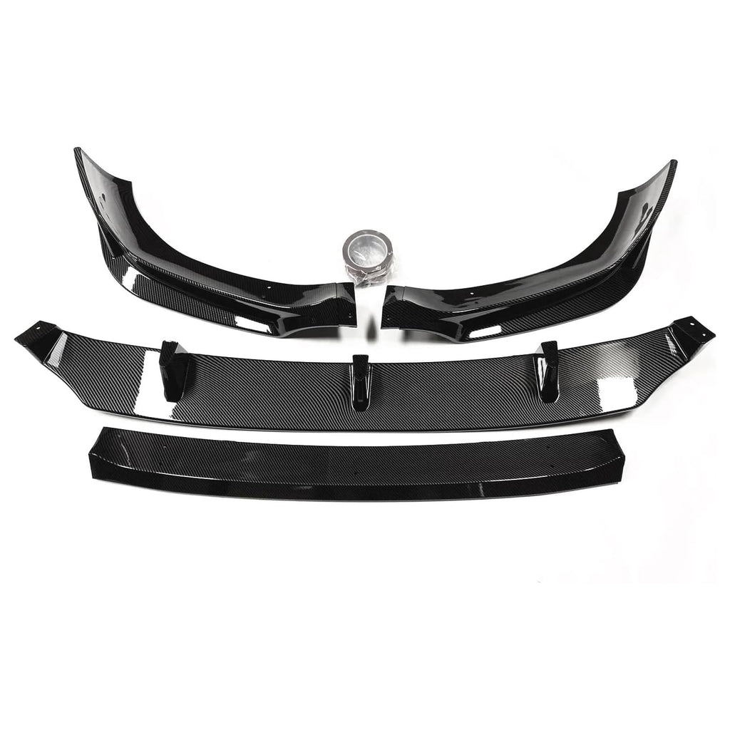 Front Lip Compatibility with 2020-2023 X6 G06 M Sport Front Bumper Lower Valance Chin Lip Splitter Spoiler Kit 4PCS (Carbon Fiber Style)