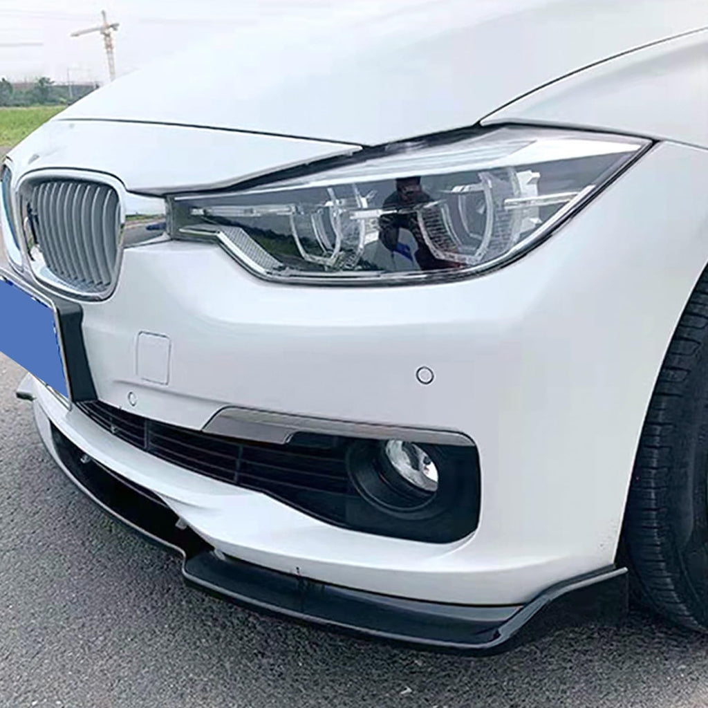 Front Lip Compatibility with 2013-2018 3 Series F30 F35 320i 325i 328i 335i Base Model Front Bumper Diffuser Chin Lip Splitter Trim Protection Spoiler Kit 3PCS (Gloss Black)