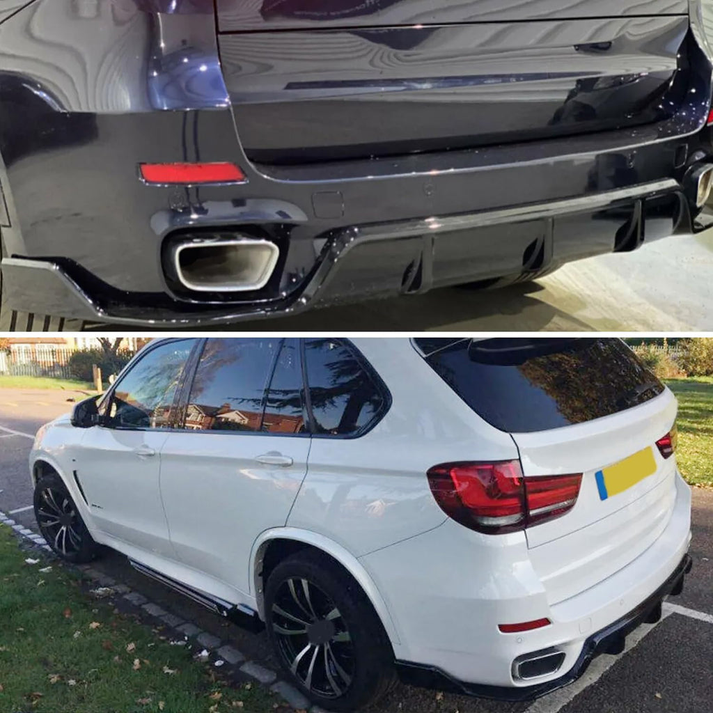 Body Kit Compatibility with 2013-2018 X5 F15 M Tech Front Chin Lip Rear Diffuser Bumper Lip Side Skirts Spoiler Splitter Gloss Black