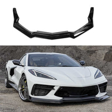 Load image into Gallery viewer, Front Lip Compatible with 2021 2022 2023 Corvette C8 Z51 ZR1 Style STG 3 Winglet Front Bumper Chin Lip Splitter ABS 7PCS Gloss Black