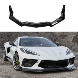 Front Lip Compatible with 2021 2022 2023 Corvette C8 Z51 ZR1 Style STG 3 Winglet Front Bumper Chin Lip Splitter ABS 7PCS Gloss Black