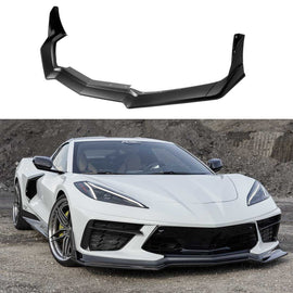 Front Lip Compatible with 2021 2022 2023 Corvette C8 Z51 ZR1 Style STG 3 Winglet Front Bumper Chin Lip Splitter ABS 7PCS Matte Black