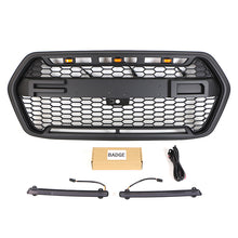 Load image into Gallery viewer, Front Grille For 2022 Ford Transit Custom Bumper Grills Grill Cover W/3 LED Light &amp; Light Bar Black