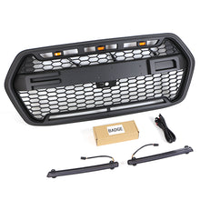 Load image into Gallery viewer, Front Grille For 2022 Ford Transit Custom Bumper Grills Grill Cover W/3 LED Light &amp; Light Bar Black