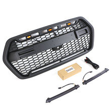 Load image into Gallery viewer, Front Grille For 2022 Ford Transit Custom Bumper Grills Grill Cover W/3 LED Light &amp; Light Bar Black