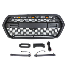 Load image into Gallery viewer, Front Grille For 2022 Ford Transit Custom Bumper Grills Grill Cover W/3 LED Light &amp; Light Bar Black