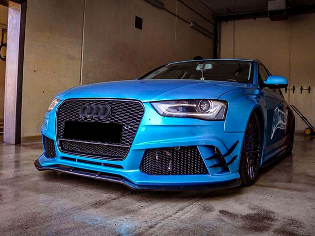 Grill Mesh Grille For 2013 2014 2015 2016 Audi A4 S4 B8.5 RS4 Style Honeycomb Front Bumper