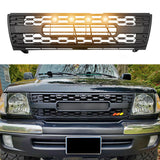 Front Grille For 1997 1998 1999 2000 Toyota Tacoma Bumper Grills Grill Cover W/4 LED Light Black