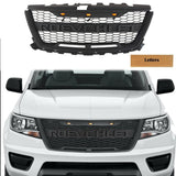 Front Grille for 2016 2017 2018 2019 Chevrolet Colorado Front Bumper Mesh Grill With 3 LED Lights Black