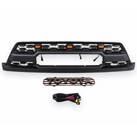 Front Grill For Toyota 4Runner 2002 2003 2004 2005 Mesh Bumper Grille Replacement Grills W/Lights Black