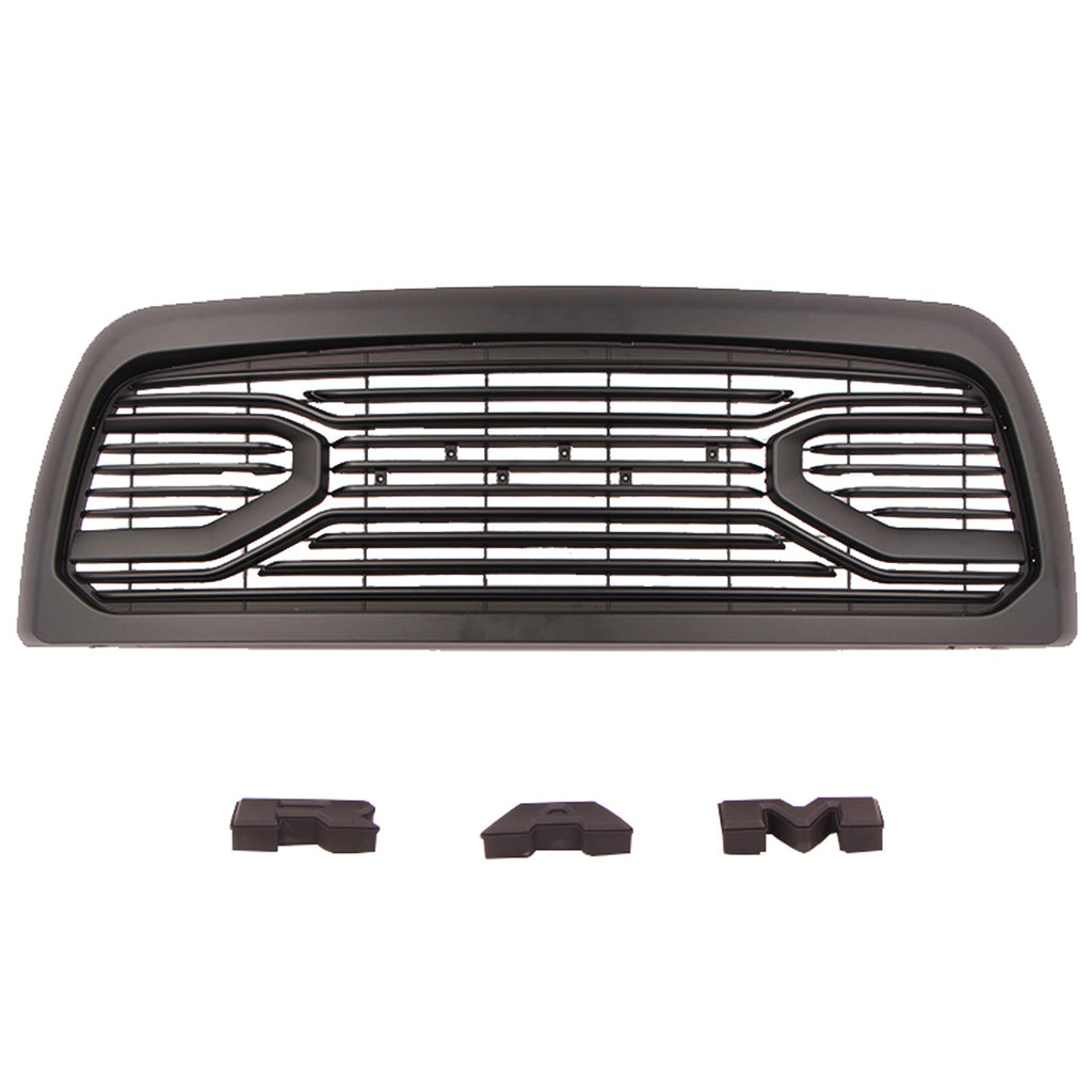 Front Grille For 2010 2011 2012 2013 2014 2015 2016 2017 2018 2019 Dodge RAM 2500 3500 Bumper Grill Grills Big Horn Horizontal Style W/0 lights Black