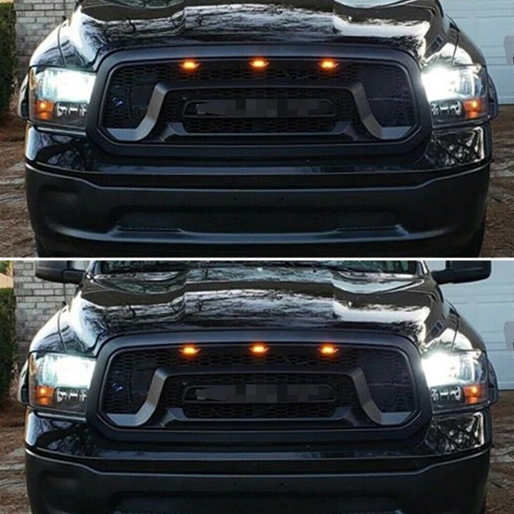 Front Grille For 2006 2007 2008 Dodge Ram 1500 Front Mesh Bumper Grille Grill W/Led Lights Black