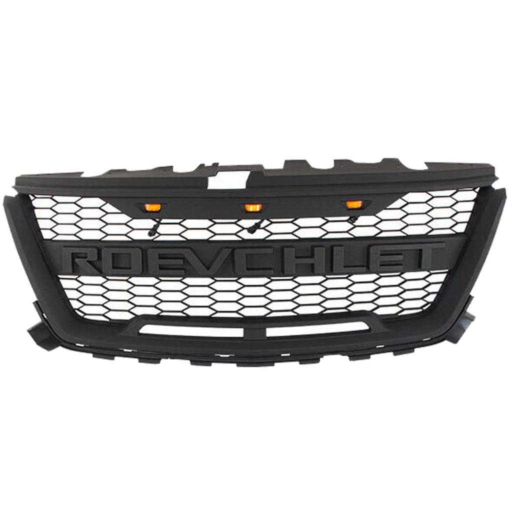 Front Grille for 2016 2017 2018 2019 Chevrolet Colorado Front Bumper Mesh Grill With 3 LED Lights Black
