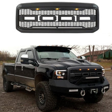 Load image into Gallery viewer, Front Grille For 2005 2006 2007 Ford F250 F350 F450 Front Bumper Super Duty Grilles Grill With 3 Led Lights Black