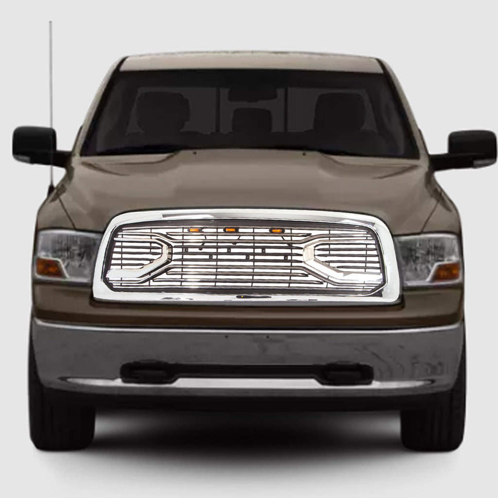Grill For 2010 2011 2012 2013 2014 2015 2016 2017 2018 2019 Dodge Ram 2500 3500 Front Mesh Bumper Grille Big Horn Grille W/Led Lights Chrome