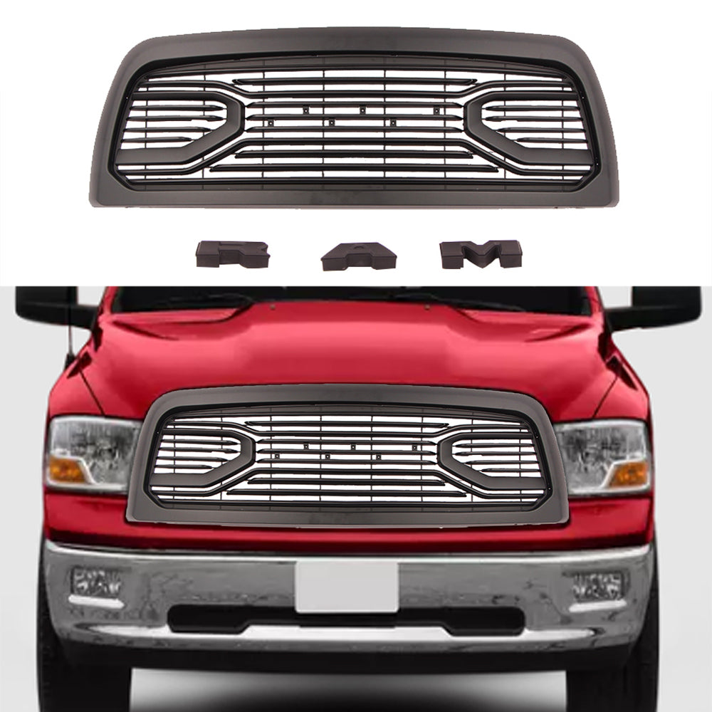 Front Grille For 2010 2011 2012 2013 2014 2015 2016 2017 2018 2019 Dodge RAM 2500 3500 Bumper Grill Grills Big Horn Horizontal Style W/0 lights Black