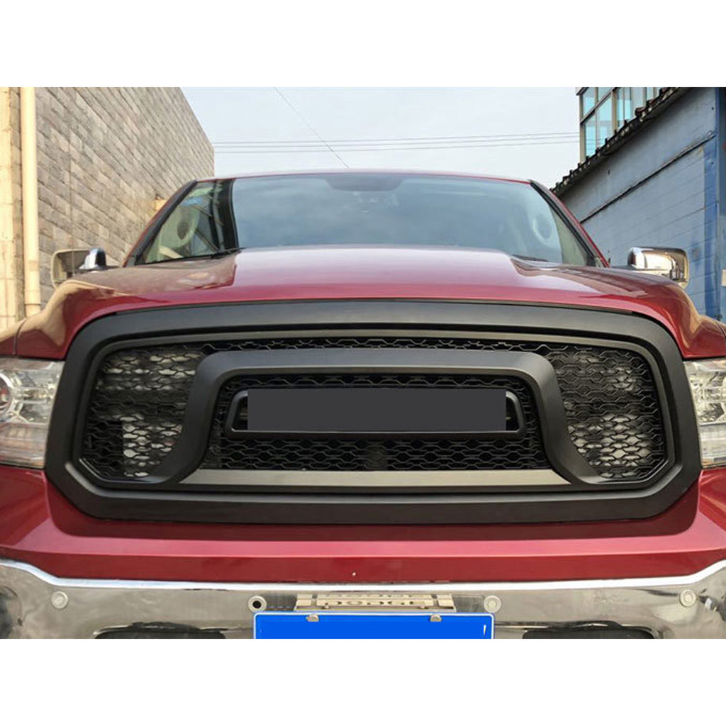 Front Grille For 2002 2003 2004 2005 Dodge Ram 1500 Mesh Bumper Grill With Led Lights Black