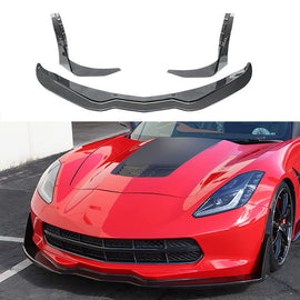 For 2014 2015 2016 2017 2018 2019 Chevrolet Corvette C7 | Z06 Stage 3 Front Bumper Chin Lip Splitter Spoiler Carbon Fiber
