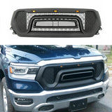 Front Grille For 2019 2020 2021 Dodge Ram 1500 Front Mesh Bumper Grill Grilles Cover W/3 Lights Black