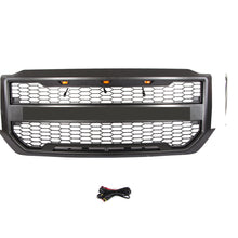 Load image into Gallery viewer, Front Grille For 2016-2018 Chevrolet Silverado 1500 Bumper Grills Grill Cover W/3 LED Light Black