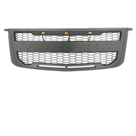 Front Grille For 2015-2019 Chevrolet Suburban Tahoe Bumper Grills Grill Cover W/3 LED Light Black