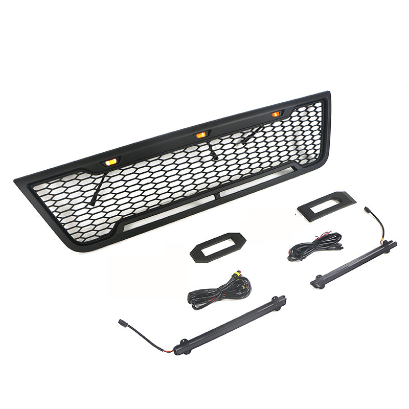 Front Grille For 2003 2004 2005 2006 2007 E150 E250 E350 Matte Black Grille With Light Bar