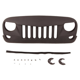 Front Grille for 2007-2018 Jeep Wrangler JK Bumper Grills Grill Cover Black