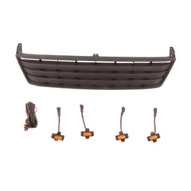 Front Grille For 1996-2002 Toyota Land Crusier LC95 Bumper Grills Grill Cover W/4 LED Light Black