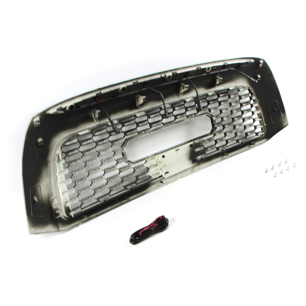 Front Grille For 2007 2008 2009 2010 2011 2012 2013 Toyota Tundra Bumper Grills Grill Cover W/4 LED Light