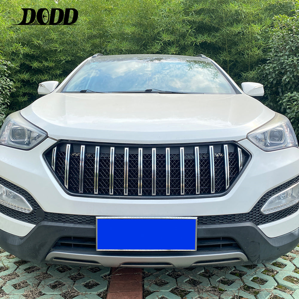 Front Grille For 2013-2016 Hyundai Santa Fe Bumper Grills Grill Cover W/0 Light Chrome