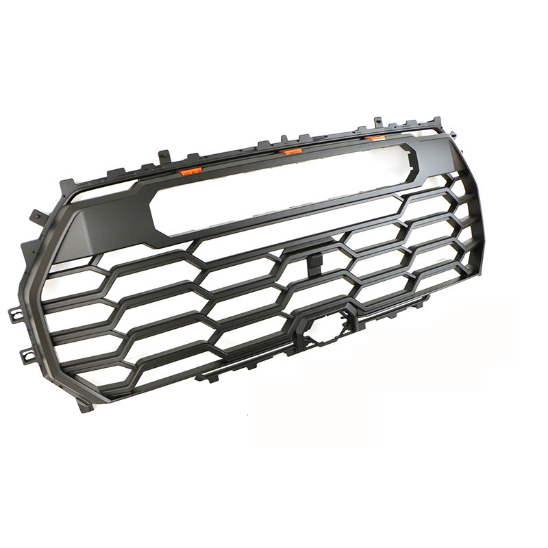 Front Grille For 2022-2023 Toyota Tundra Bumper Grills Grill Cover W/3 LED Lights Black