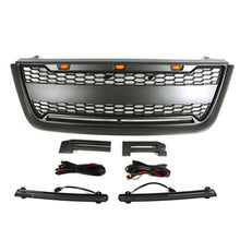 Load image into Gallery viewer, Front Grille For 2003 2004 2005 2006 Ford Expedition Bumper Grills Grill Cover W/3 LED Lights and Light Bar Black
