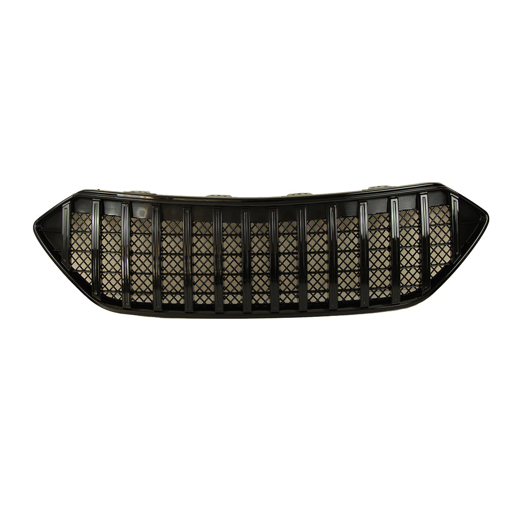 Front Grille For 2013-2016 Hyundai Santa Fe Bumper Grills Grill Cover W/3 Light Gloss Black