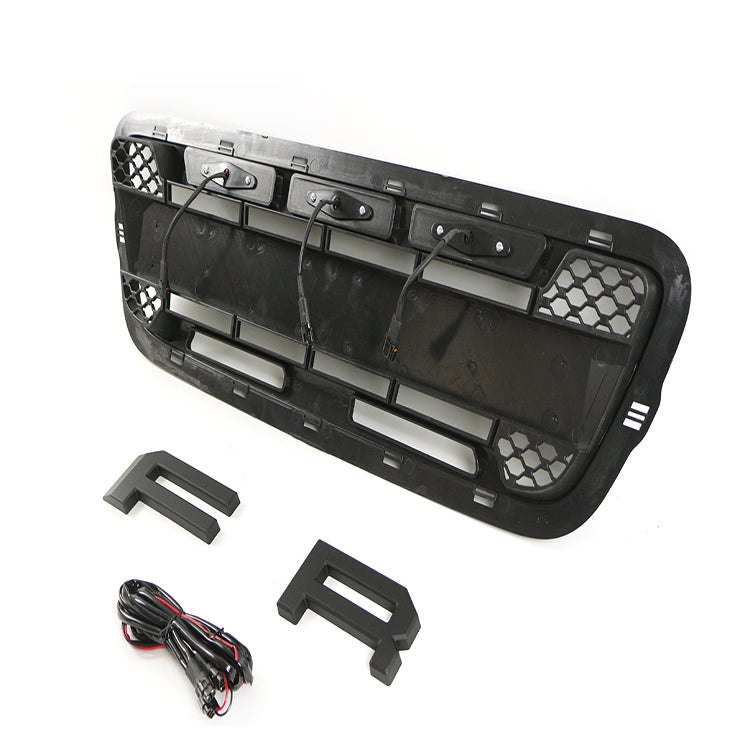 Front Grille For 2001 2002 2003 Ford Ranger Raptor Style Grilles Bumper Grills With Letters & Lights Black