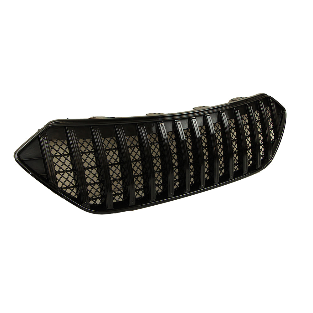Front Grille For 2013-2016 Hyundai Santa Fe Bumper Grills Grill Cover W/3 Light Gloss Black