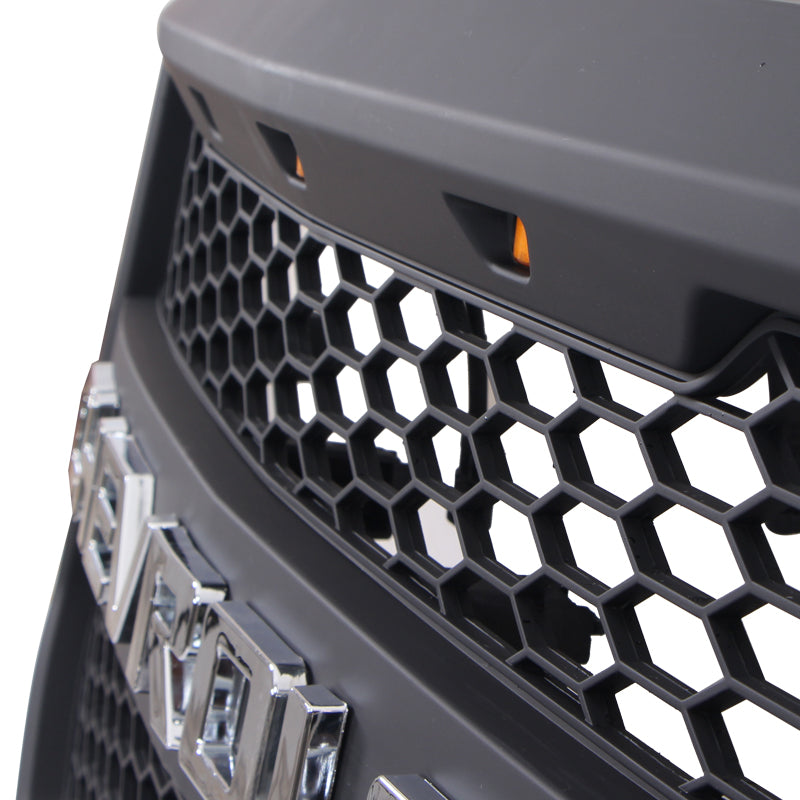 Front Grille For 2016-2018 Chevrolet Silverado 1500 Bumper Grills Grill Cover W/3 LED Light Black