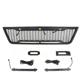 Front Grille For 2003 2004 2005 2006 2007 E150 E250 E350 Matte Black Grille With Light Bar