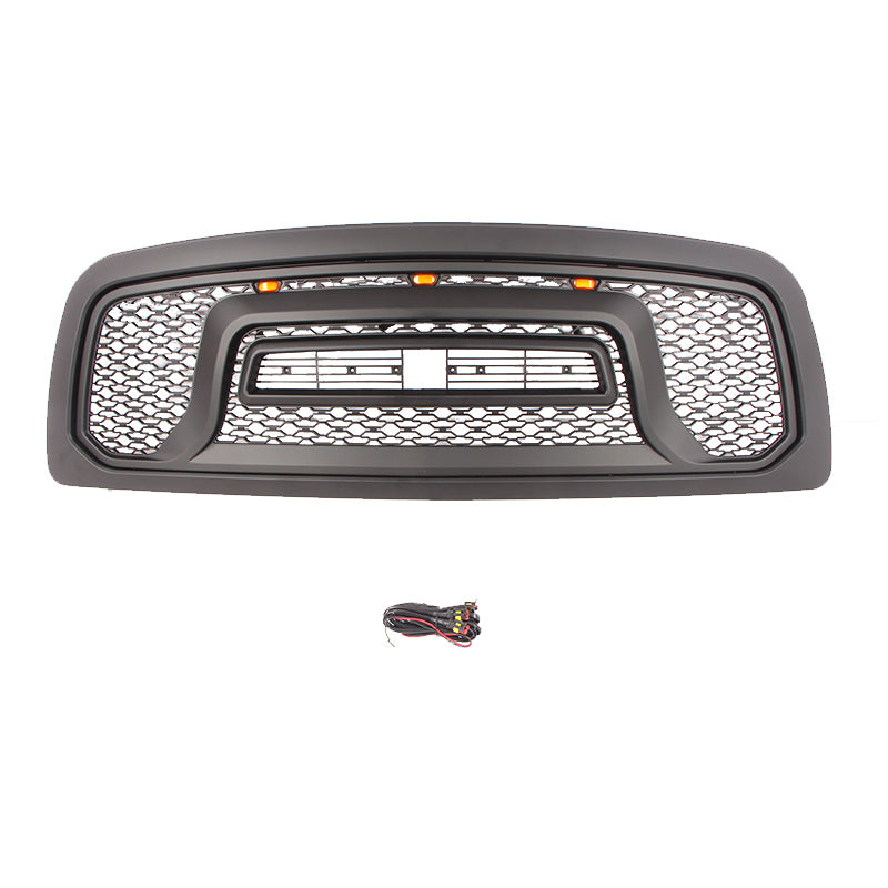 Front Grille for Dodge RAM 2500 3500 2010-2019 Bumper Grill Grills Big Horn Horizontal Style W/3 lights Black