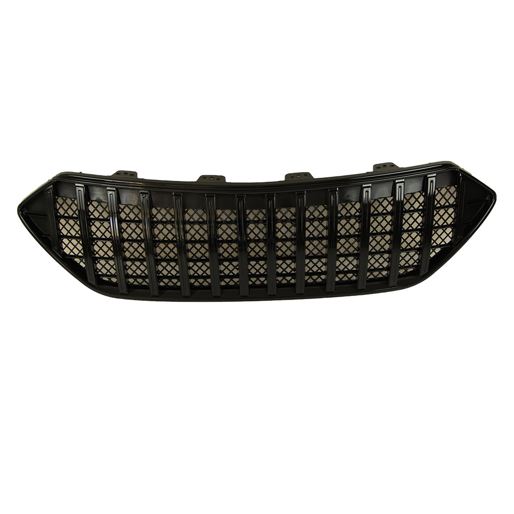 Front Grille For 2013-2016 Hyundai Santa Fe Bumper Grills Grill Cover W/3 Light Gloss Black