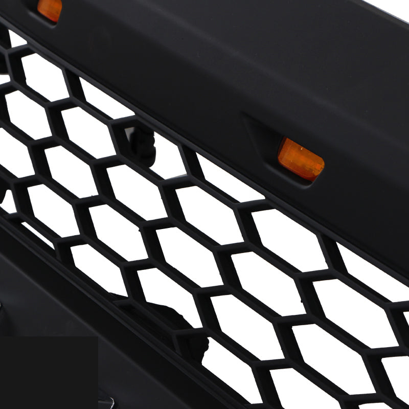 Front Grille For 2016-2018 Chevrolet Silverado 1500 Bumper Grills Grill Cover W/3 LED Light Black