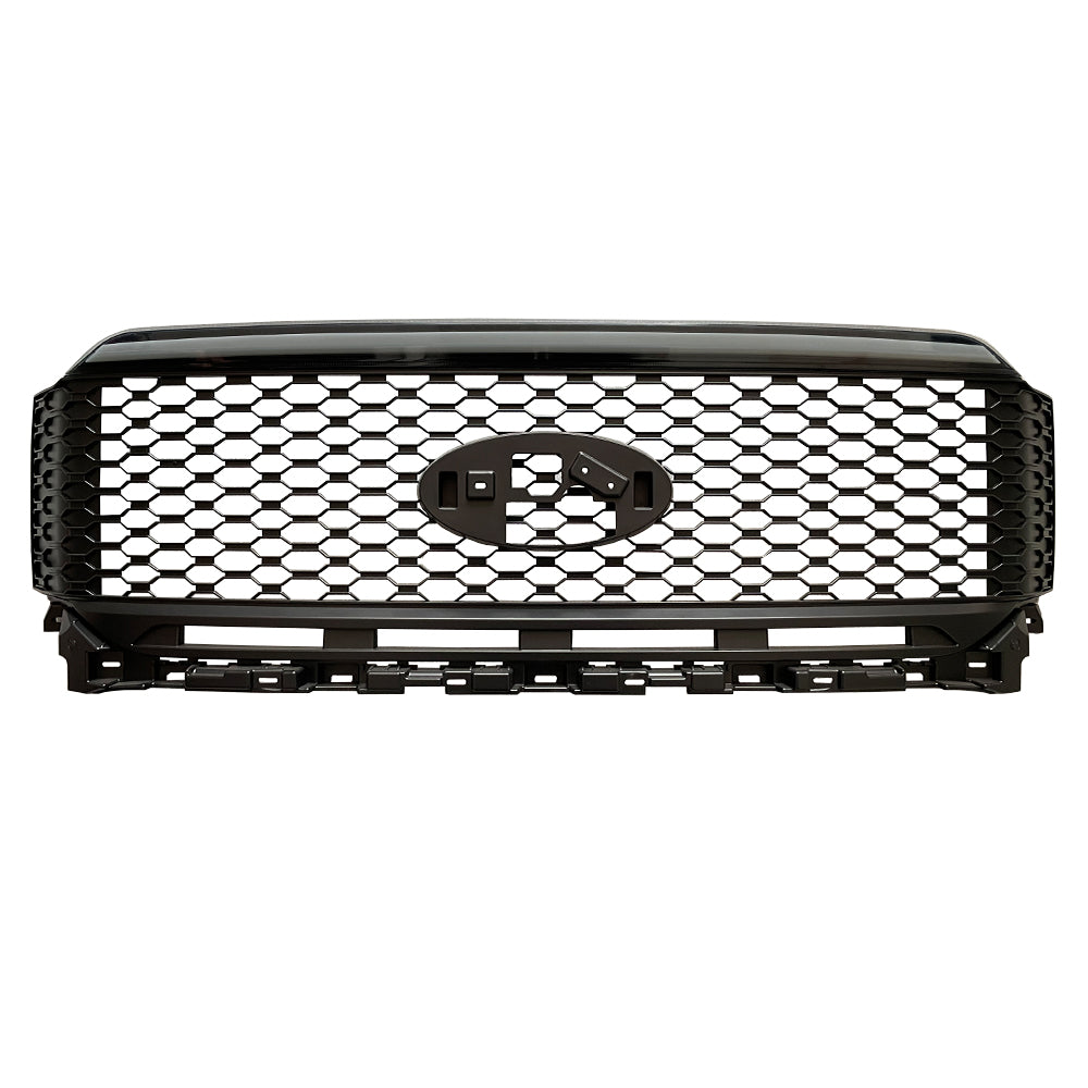 Front Grille for 2021-2022 Ford F150 4x4 Pickup Raptor Front Bumper Grill W/LED Lights Black