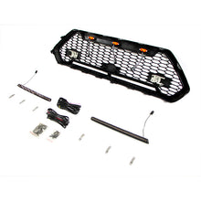 Load image into Gallery viewer, Front Grille For 2020 Toyota RAV4 Bumper Grills Grill Cover W/3 LED Lights&amp;Light Bar Black
