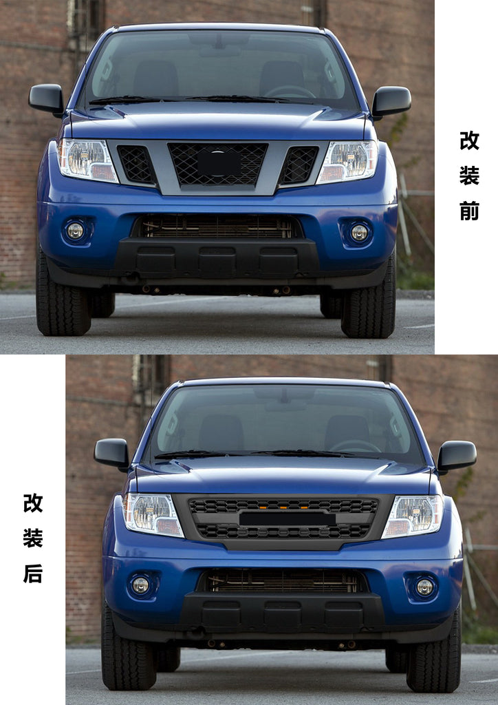 Front Grille For 2009-2019 Nissan Frontier Bumper Grills Grill Cover W/0 Light Black