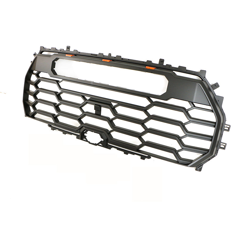 Front Grille For 2022-2023 Toyota Tundra Bumper Grills Grill Cover W/3 LED Lights Black