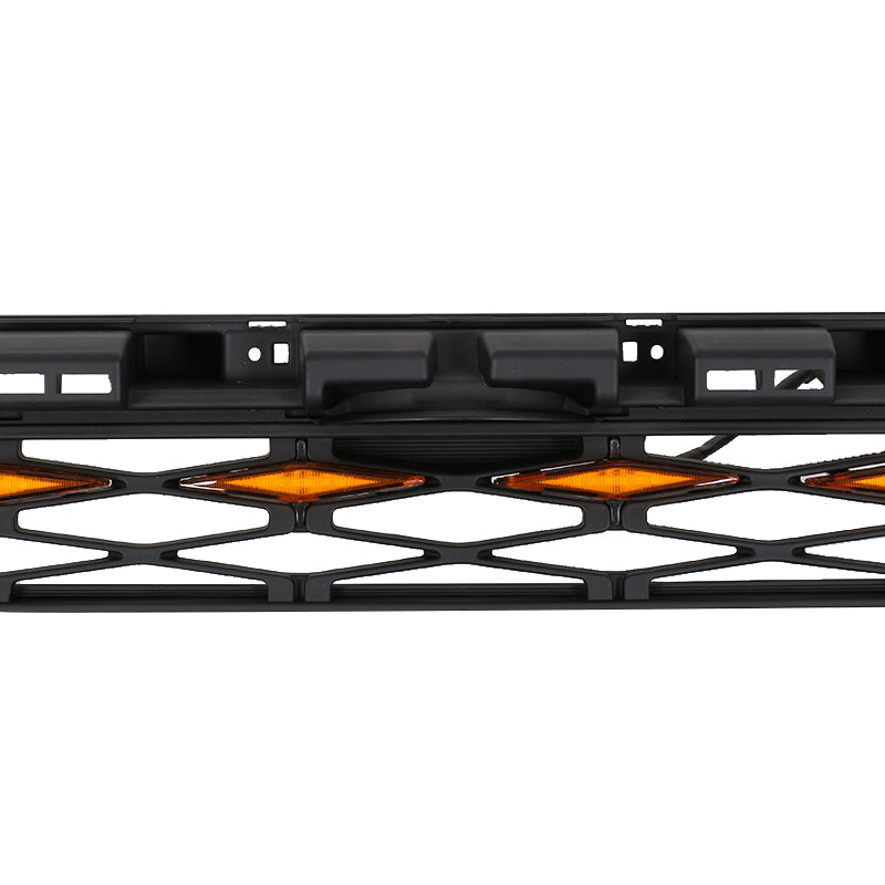 Front Grille For 2014-2019 Toyota 4Runner Bumper Grills Grill Cover W/4 LED Light Black