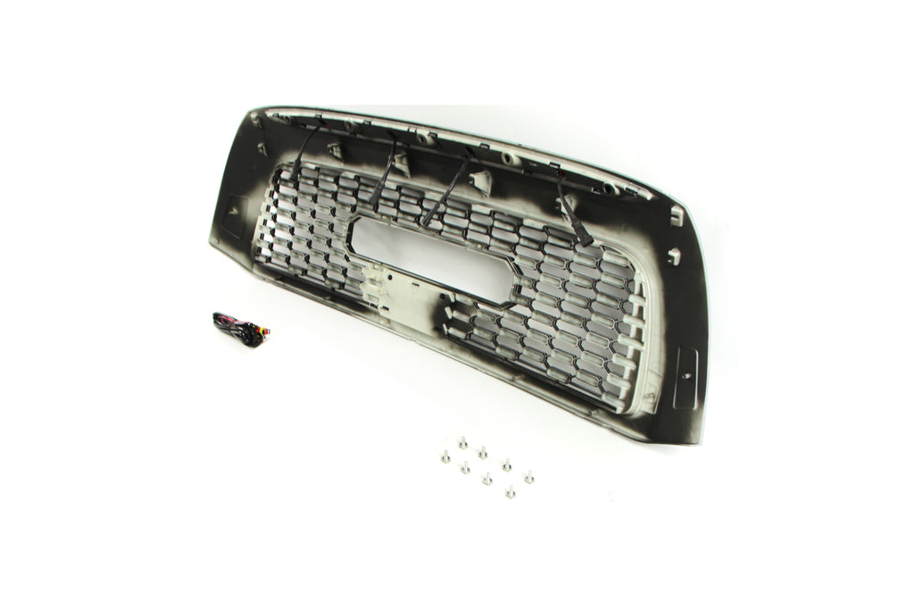 Front Grille For 2007 2008 2009 2010 2011 2012 2013 Toyota Tundra Bumper Grills Grill Cover W/4 LED Light