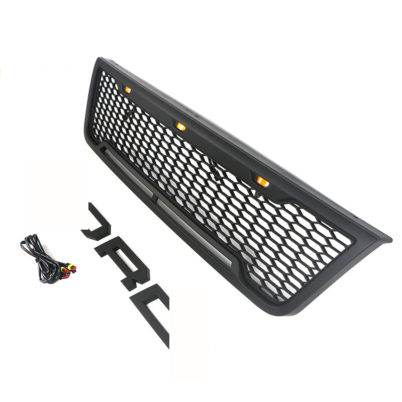 Front Grille For 2003 2004 2005 2006 2007 Ford E150 E250 E350 Bumper Grilles Grill W/3 Lights Black