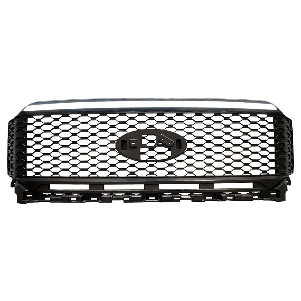 Front Grille for 2021-2022 Ford F150 4x4 Pickup Raptor Front Bumper Grill W/LED Lights Black