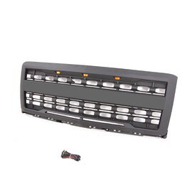 Front Grille for 2014-2015 Chevrolet Silverado 1500 Grills Grill Cover W/3 LED Lights